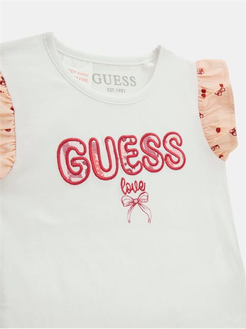 t-shirt and skirt girl white GUESS | K5GG00K6YW4/G011